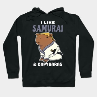 I Like Samurai and Capybaras Cartoon Hoodie